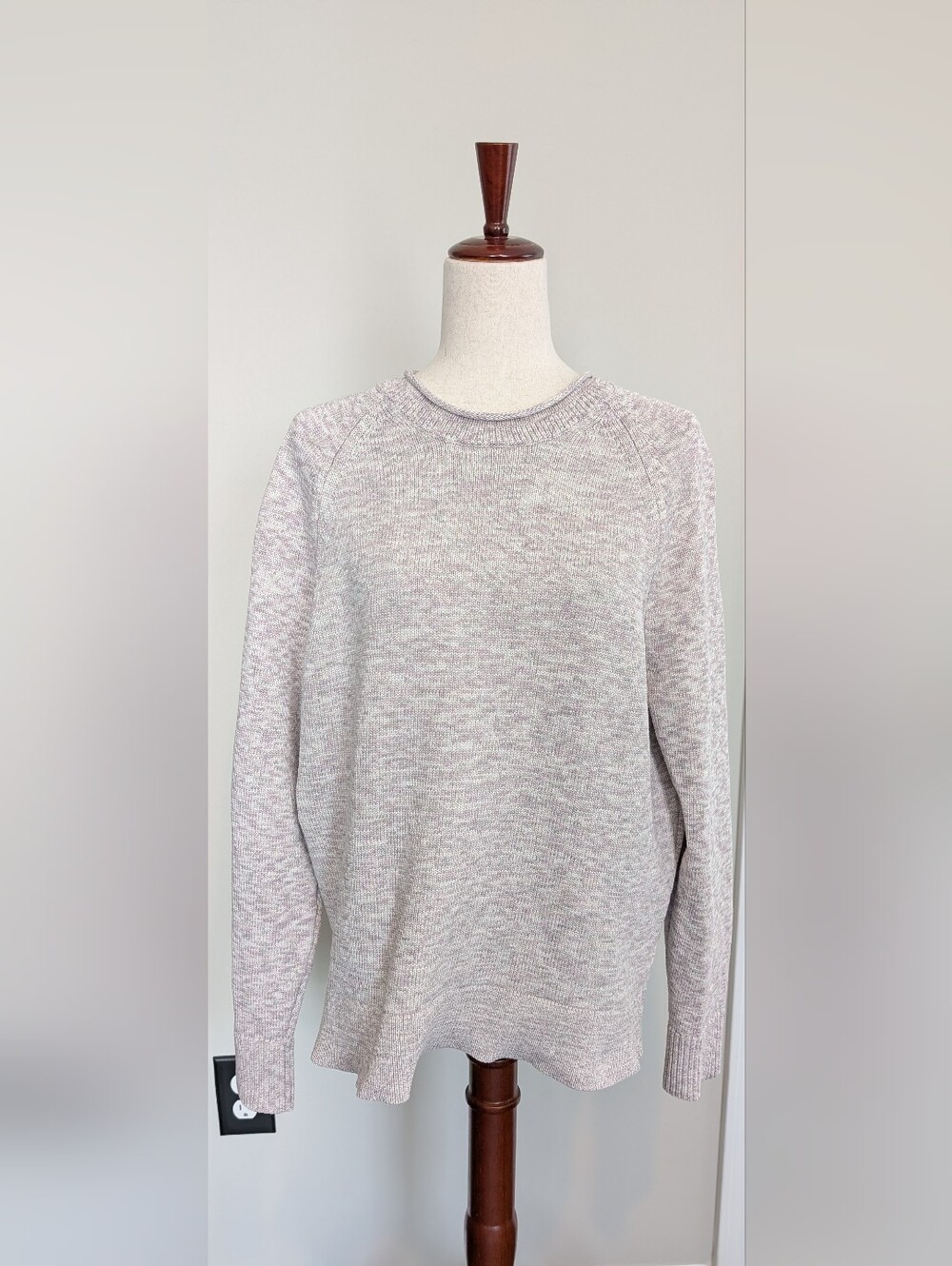 Lululemon Women’s Boxy Cotton-Blend Sweater Ivory Purple Size Medium